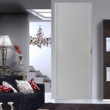 Imagem de Porta De Alumínio Lambril 210X90Cm Lado Esquerdo Branco