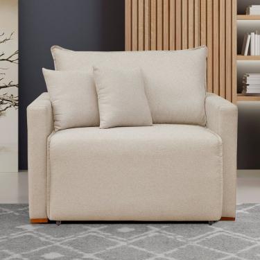 Imagem de Poltrona Retrátil E Reclinável 110cm Júlia Linho/cru