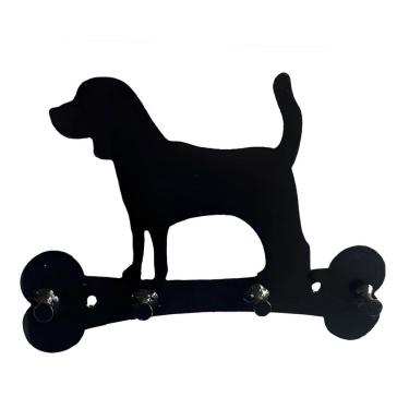 Imagem de Cabideiro Porta Chaves Cachorro 4 Ganchos Ferro Corte A Laser