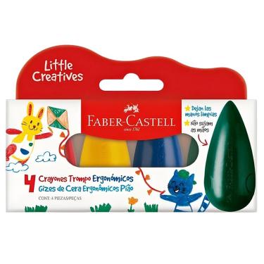 Imagem de Giz De Cera Ergonômico Pião 4 Cores Faber-castell