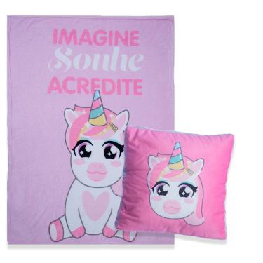 Imagem de Almofada Com Manta Unicórnio Zonacriativa