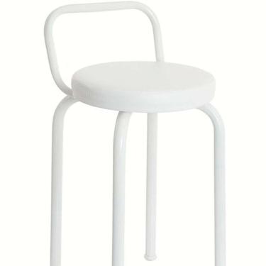 Imagem de Banco Baixo Premium 47 Cm Para Cozinha Branco