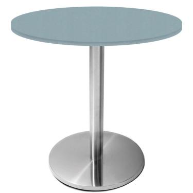 Imagem de Mesa Beta Inox 75 Cm altura Disco Redondo Tampo Mdp Redondo 70 Cm Largura X 2,50 Cm Altura Cinza
