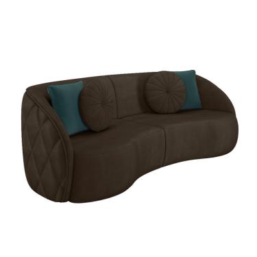 Imagem de Sofá 3 Lugares Para Sala Living Olimpo 288 Cm M03 Veludo Marrom Lyam Decor