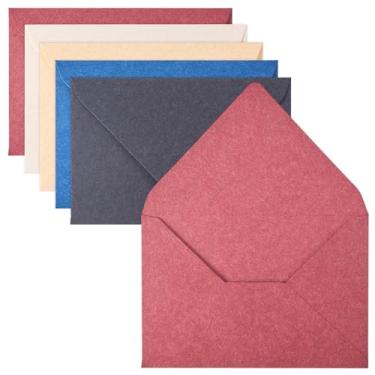 Imagem de Craftdady 20 envelopes de cartão coloridos autoadesivos com aba em V 16,5 x 11 cm Envelope de convite para escritório, casamento, festas de formatura, convites