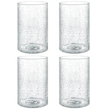 Imagem de Skelang 4 Peças De Cúpula Vidro Transparente, Luz Com Rachaduras, Encaixe Para Abajur 1-5/8", Cilindro Reposição Luminária Pendente, Arandela Parede, Mesa