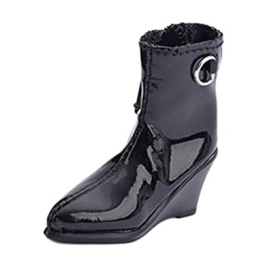 Imagem de Dynwave 1/6 Boneco de ação Sapatos Vestir Botas Ocas Mulheres, Moda, Acessórios para fantasia de boneca, Modelo em miniatura para de 12 polegadas, Preto