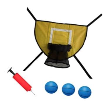 Imagem de menolana Conjunto de cesta de basquete para trampolim, gol de basquete macio, acessórios de trampolim à prova d'água para treinamento infantil, Bola Azul