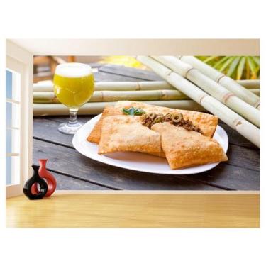 Imagem de Papel De Parede 3D Alimentos Pastel Feira Carne 3,5M Al457 - Você Deco