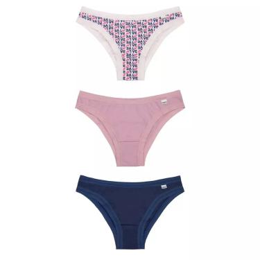 Imagem de Kit com 3 Calcinhas DelRio em Cotton Sortido - M