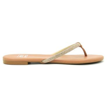Imagem de Rasteira Feminina Moleca Original Rasteirinha Confortavel, 38, Nude
