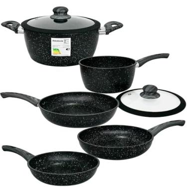 Imagem de Jogo de Panelas de Indução Antiaderente Cerâmica Viena Zebra 5 peças - Casambiente