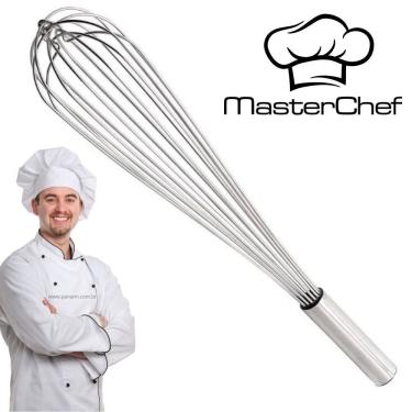 Imagem de Fue Master Chef Profissional - FORTE GIGANTE Batedor de Claras Ovo Massa Grande 40cm Aço Inox - Bate Bolo  - PANAMI
