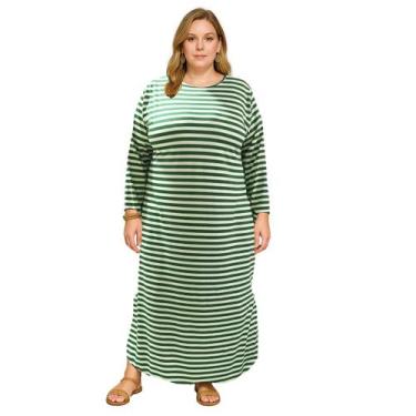 Imagem de Vestido Longo Estampado Feminino Inverno Manga Longa 2757 - Show store