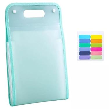 Imagem de Pasta dobrável com 12 compartimentos Série A4 Material escolar de papelaria (VERDE)