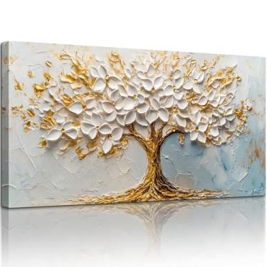 Imagem de SERIMINO Arte de parede grande da árvore da vida, pinturas em tela de árvore de flor, impressões de arte abstrata de paisagem natural, imagens modernas modernas decoração de parede sala de estar