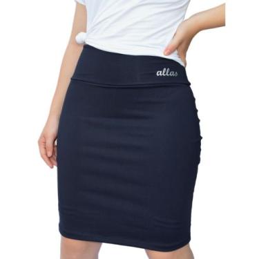 Imagem de Short Saia Reta Fitness Alta Compressão Cós Alto UV50+ Poliamida Moda 