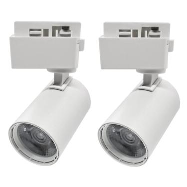 Imagem de 2x Spot Led 10w Trilho Eletrificado Luz Branca Quente 3000k