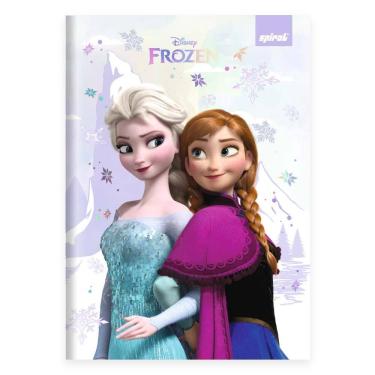 Imagem de Caderno 1-4 costurado Capa Dura 1 matéria 80 Folhas Frozen Disney Spiral