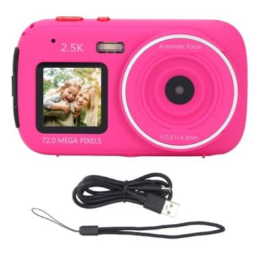 Imagem de Câmera digital 72mp 2,5k tela dupla 16x Zoom digital AutoFocus Anti Shake HD Selfie Câmera para fotografia de viagem VLOGGING ABS BUST IN 750mAH Bateria (Rose Red)