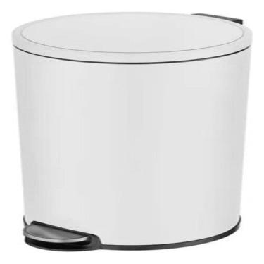 Imagem de Lixeira Fosca Branca Pedal 64,5x29,2cm Aço - 30 Litros