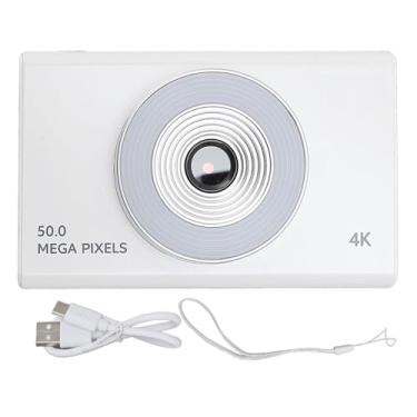 Imagem de Câmera digital infantil com preenchimento 4K HD Retro CCD 8X Zoom para estudantes Teens meninos meninas idosos (Branco)