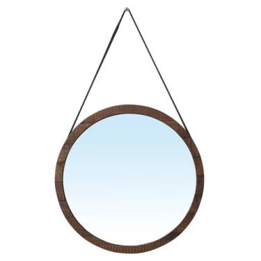 Imagem de Espelho Berlim com Moldura cor Rustic Brown 65cm  - 51129 - Sun House