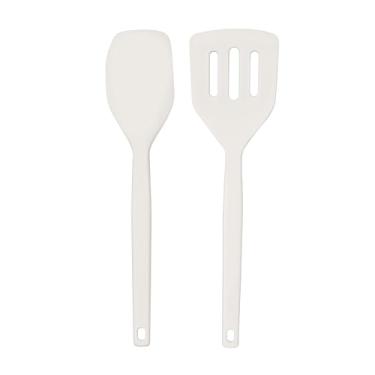 Imagem de Tovolo Espátula e espátula de silicone Elements All com fenda, conjunto de 2 utensílios de cozinha, resistente ao calor de 315 °C e seguro para panelas antiaderentes