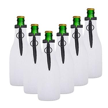 Imagem de HooAMI Capa Isolante Para Garrafas De Neoprene Em Branco Sublimação, Pacote Com 12 Capas Refrigerador Bebidas Padrão Oz, Jaquetas Zíper, Personalizáveis Massa Vinil, Festa Verão Na Praia E Piscina,