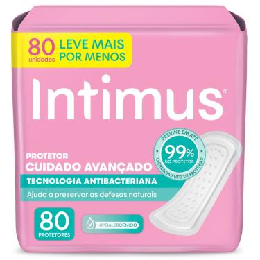 Imagem de Protetor Diário Intimus Tecnologia Antibacteriana 80 Unidades