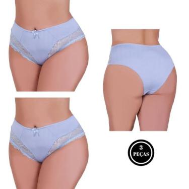 Imagem de Kit 3 Calcinha Plus Size com detalhe de Renda Tanga Grande - c1 KIT 3 