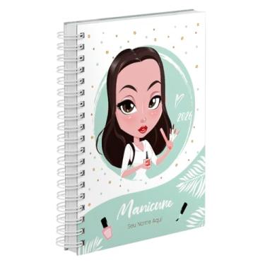 Imagem de Agenda Comercial 2026 Personalizada Capa Dura Manicure Liso Cores (Verde)