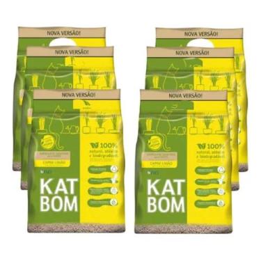 Imagem de 2 Katbom Granulado Sanitário Areia Gatos Capim Limão 3kg