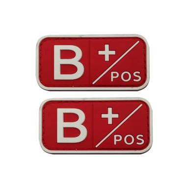 Imagem de Ruoming 2 peças externas 3D PVC borracha macia tipo sanguíneo médico, crachá de gancho de resgate, emblema de moral, acessório DIY (vermelho e branco B +)