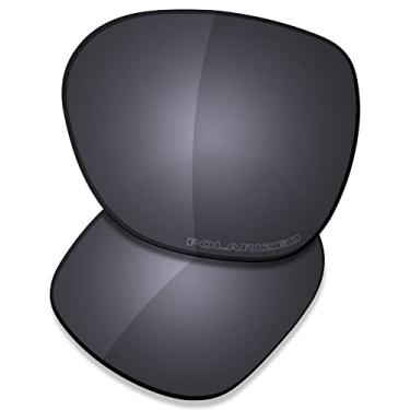 Imagem de SAUCER Lentes de reposição premium e protetores de nariz para Oakley Overtime OO9167 | Overtime Low Bridge Fit OO9210 Óculos de sol de alta definição - Escudo preto polarizado