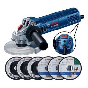 Imagem de Esmerilhadeira Gws 9-125 s Bosch 900w Com 6 Discos Cor Azul