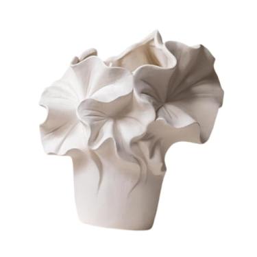 Imagem de KiBcsLic Vaso de cerâmica para flores, vaso de porcelana, arranjo de flores moderno feito à mão, suporte para plantas para estante, decoração de sala de estar, Style E