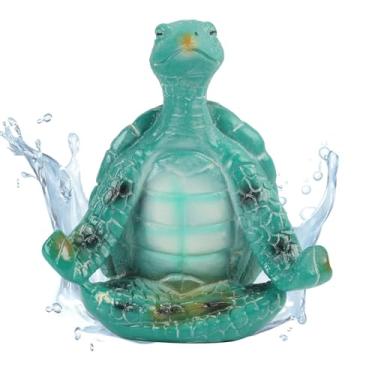 Imagem de Sea Turtle Yoga Figurines, Garden Figurine Sea Turtle Meditating Coastal Beach Decorations, Zen Yoga Resin Statue for Home Office Decorations (Put The Palm Separate)