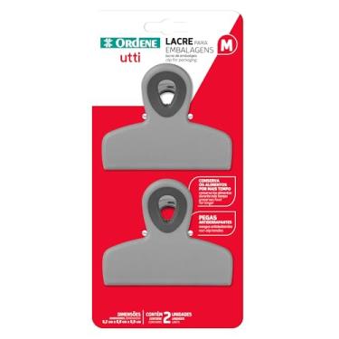 Imagem de Ordene - Lacre Plástico para Embalagens Tamanho M Com 2 peças cinzas, Linha Utt