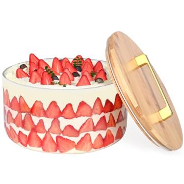 Imagem de YUBAMIN Tigela de salada de vidro com tampa, tigela grande de 25 cm com tampa, tigelas grandes de servir de 5,6 g, tigela de salada para família, mantenha os alimentos frescos, segura para micro-ondas