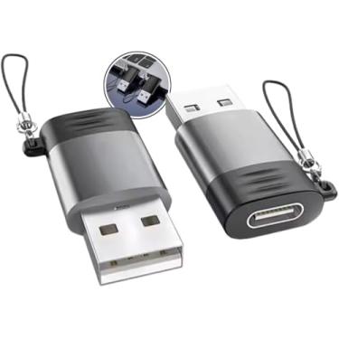Imagem de Adaptador USB A Macho para Tipo-C Fêmea OTG 3.0 - Kit com 2 Unidades - Alta Velocidade 5Gbps - Compatível com MacBook, iPhone e Dispositivos Tipo-C - Plug and Play