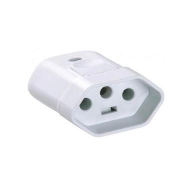 Imagem de Pino 2P+T 250V Fêmea Branco - Perlex 10A Ref.2043BR