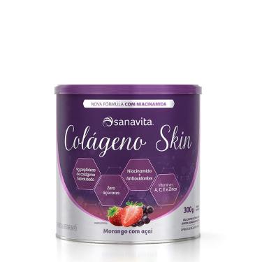 Imagem de Colágeno Skin Sanavita Hidrolisado Morango Açaí 300g