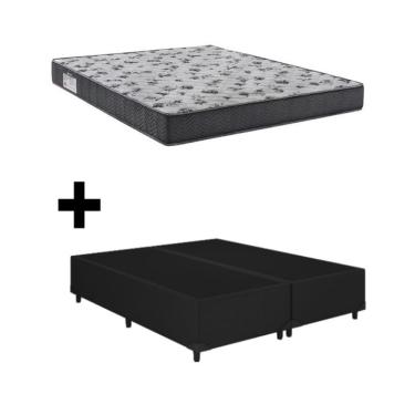 Imagem de Cama Base Box Casal Bipartido Preto Colchão ISO 100 D33 - Ortobom