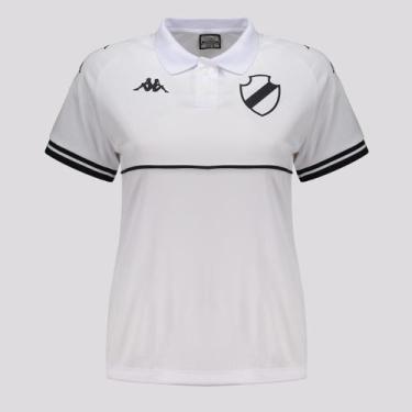 Imagem de Polo Kappa Vasco Supporter Monochromatic Feminina Branca e Preta, M