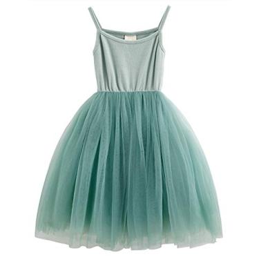 Imagem de LYXIOF Vestido tutu infantil para bebês meninas tule sem mangas vestido de festa princesa, Verde, 18 Meses