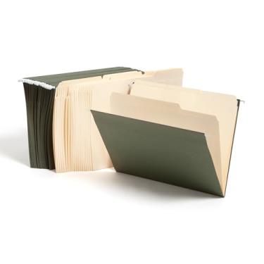 Imagem de Smead Pasta de arquivo suspensa, aba ajustável de corte 1/5, tamanho carta, verde padrão, pastas suspensas para armários de arquivo, pasta organizadora de arquivos, 24 por caixa (92007)