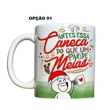 Imagem de Caneca 325ml Natal Antes essa caneca do que um par de meias - LARANJA 