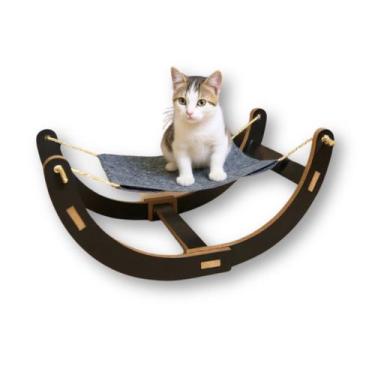 Imagem de Cama Suspensa Gato Com Rede Segura Elegante Cama Para Gato - BT WOOD, 