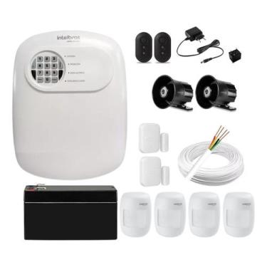 Imagem de Kit Alarme Híbrido Intelbras 6 Sensores 2 Sirenes com Cabo 100m via Ap